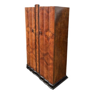Art Deco Fluted Double Wardrobe, 1930 For Sale