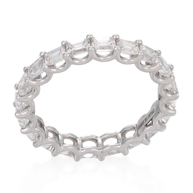 2010s Lugano 1.90 Carat Diamond 18k White Gold Eternity Band, Size 6 For Sale - Image 5 of 6