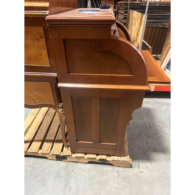 Antique Victorian Walnut and Burl Wood Cylinder Desk For Sale - Image 11 of 11