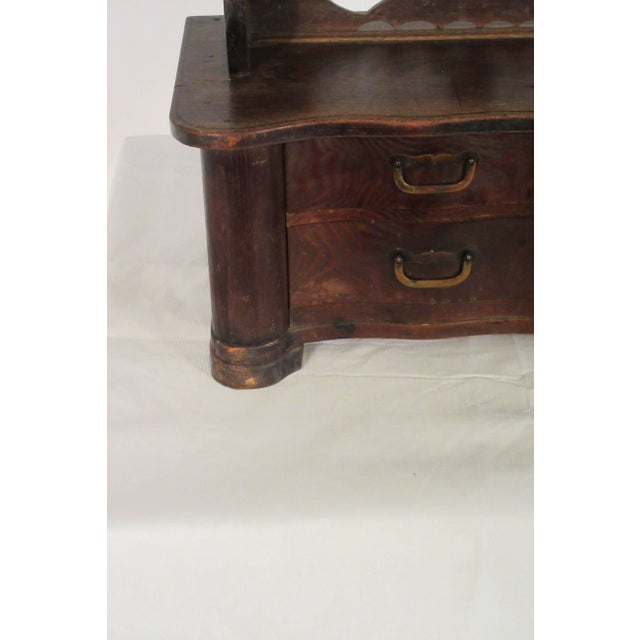 Brown 1920s Asian Shaving Mirror With Draws For Sale - Image 8 of 12