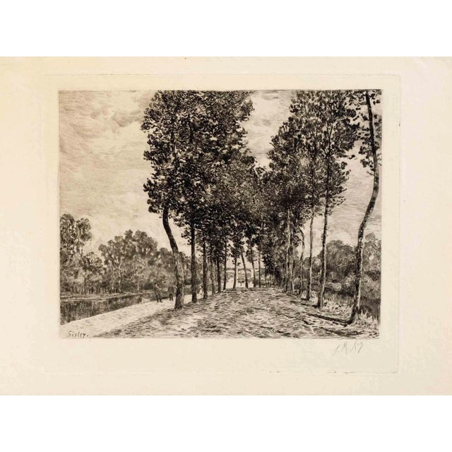 Landscape is an old master artwork realized in 19th Century after Alfred Sisley. The artwork was realized after an...