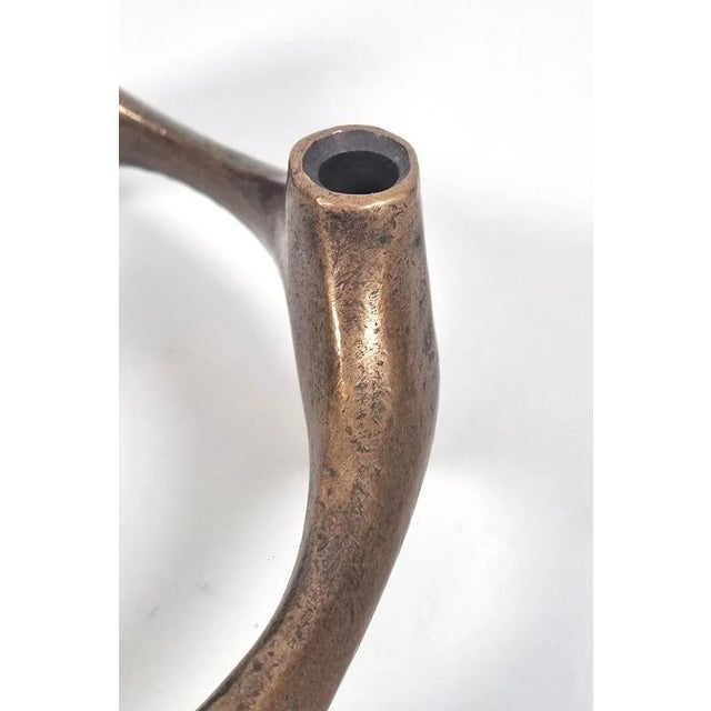 Bronze Brutalist Candle Holder For Sale - Image 5 of 7
