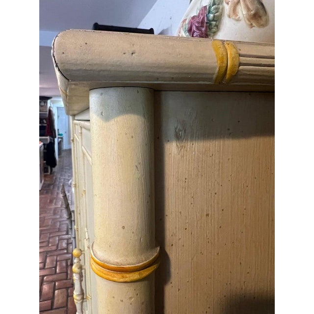 1970's Faux Bamboo Yellow Armoire by Century Furniture For Sale - Image 18 of 18