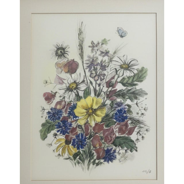 Traditional Vintage Signed & Numbered Floral Still Life Art Print, Framed For Sale - Image 3 of 6