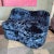 1950s 1950s Opulent Sapphire Blue Crushed Velvet Kidney Loveseats - a Pair For Sale - Image 5 of 11