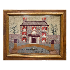 Massive British Woolwork Picture of a Country House