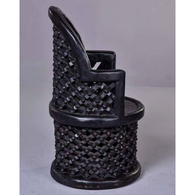 1980s Carved African Bamileke Throne Chair For Sale - Image 5 of 12
