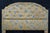 Late 20th Century Vintage Yellow & Blue Chintz Upholstered Serpentine Tufted King Size Headboard For Sale - Image 5 of 14