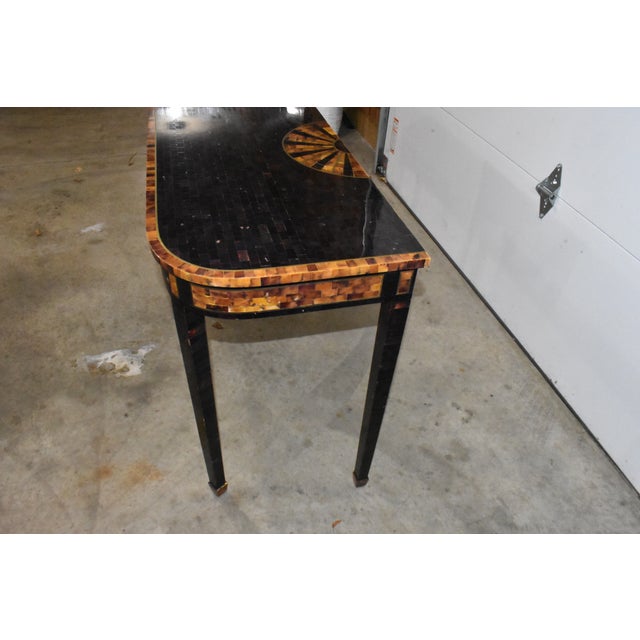 Chinoiserie Maitland-Smith Tessellated Stone Console Table W/Sunburst For Sale - Image 3 of 15