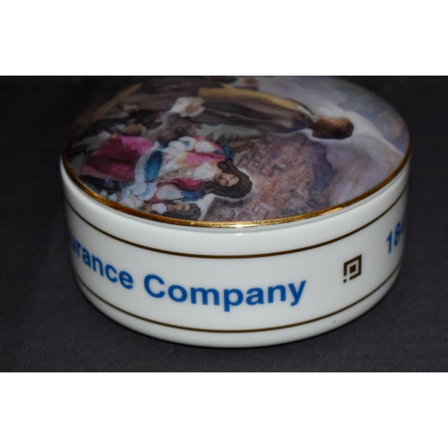 Vintage Tiffany & Co. Covered Porcelain Box William Penn Historical For Sale - Image 10 of 13