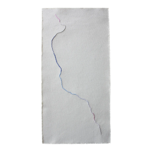 Original Embroidery Art | Minimalist Embroidery Art on Canvas, Abstract Map of Laurel Canyon Blvd Los Angeles, by Emily Keating Snyder, 11 X 22 In
