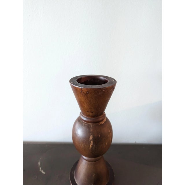 Transitional 90's Wooden Indoor/Outdoor Candle Holder For Sale - Image 3 of 5