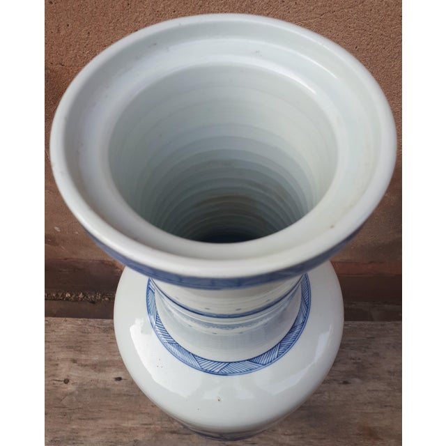 Chinese Blue and White Porcelain Vase, 1890s For Sale - Image 11 of 15