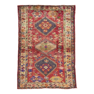 Mid 20th Century Vintage Persian Shiraz Rug - 03'05 X 04'11 For Sale