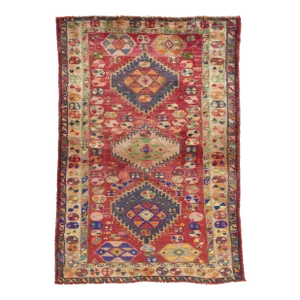 Mid 20th Century Vintage Persian Shiraz Rug - 03'05 X 04'11