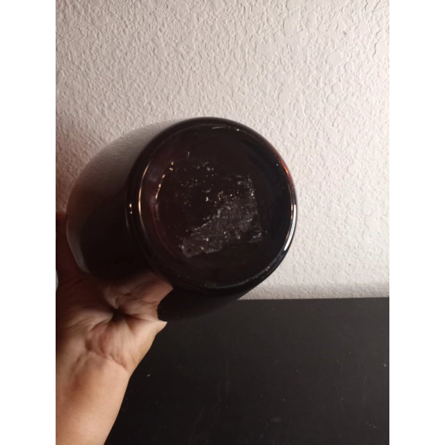 Contemporary 1980s Hand Blown Brown Ombre Encased Glass Vase For Sale - Image 3 of 6