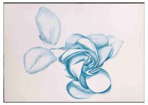 Giacomo Porzano, Blue Rose, Original Etching, 1970s