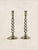 English Antique English Pair of Large Brass Twist Candlesticks For Sale - Image 3 of 7