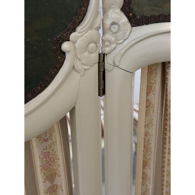 Antique Three-Panel Folding Screen, 1880s For Sale - Image 9 of 14