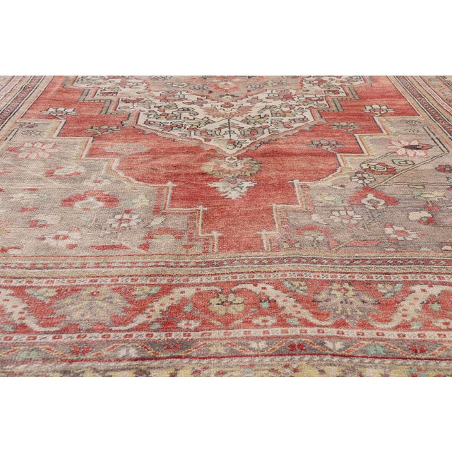 Mid 20th Century Vintage Turkish Oushak Rug, 06'05 X 10'10 For Sale - Image 5 of 10