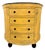 Vintage French Provincial Serpentine Dresser – Hand‑Painted Yellow Chest With Black Granite Top – Curved Front, Distressed Finish For Sale