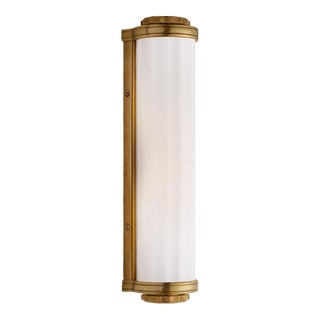 Thomas O'Brien for Visual Comfort Signature Milton Road Bath Light in Hand-Rubbed Antique Brass with White Glass For Sale