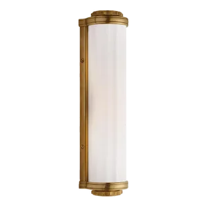 Thomas O'Brien for Visual Comfort Signature Milton Road Bath Light in Hand-Rubbed Antique Brass with White Glass