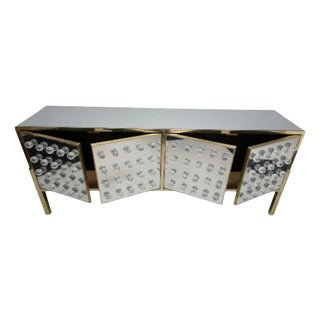 Handcrafted Brass and Mirror Sideboard with 120 Murano Spheres from Justfurnituress SRL For Sale