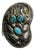 Vintage Native American, Claw Turquoise and Sterling Silver Belt Buckle For Sale