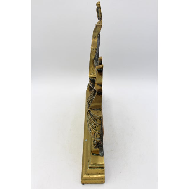 Circa 1900 English Large Brass Ship Doorstop For Sale - Image 4 of 6