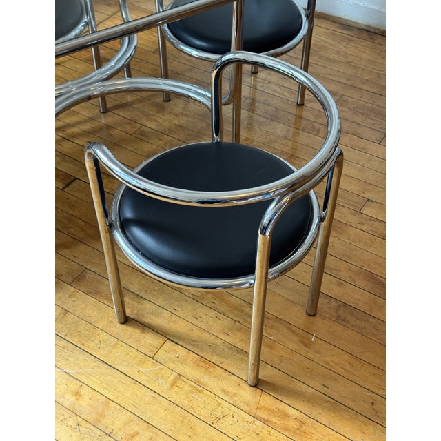 Animal Skin Vintage Gae Aulenti Locus Solus Dining Chairs and Table For Sale - Image 7 of 14