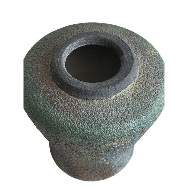 Stone Signed Helene Fielder Raku Ceramic Pottery Vessel With Agate Lid / 1980s Art Studio Pottery / 80s Modernist Vase For Sale - Image 7 of 13