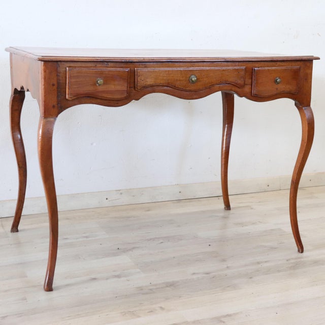 Antique Walnut and Cherry Wood Writing Desk, 1700s For Sale - Image 12 of 14