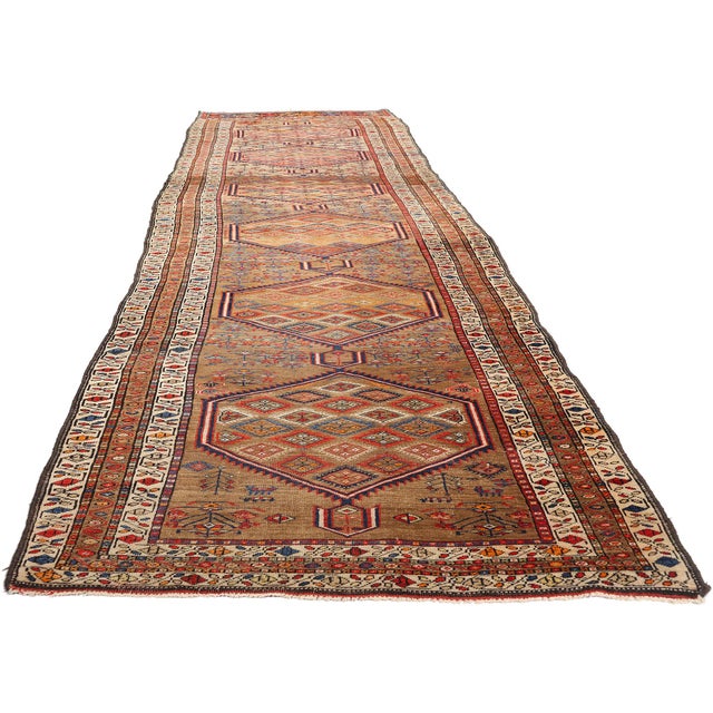 Mid-Century Modern Antique Persian Sarab Rug Runner - 04'01 X 15'01 For Sale - Image 3 of 9