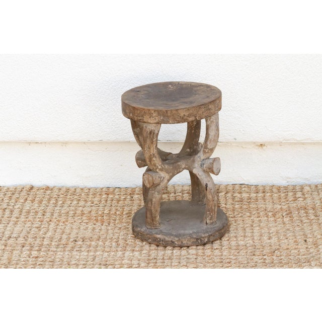 19th Century Antique Oxidized Wood Spider Stool For Sale - Image 5 of 9