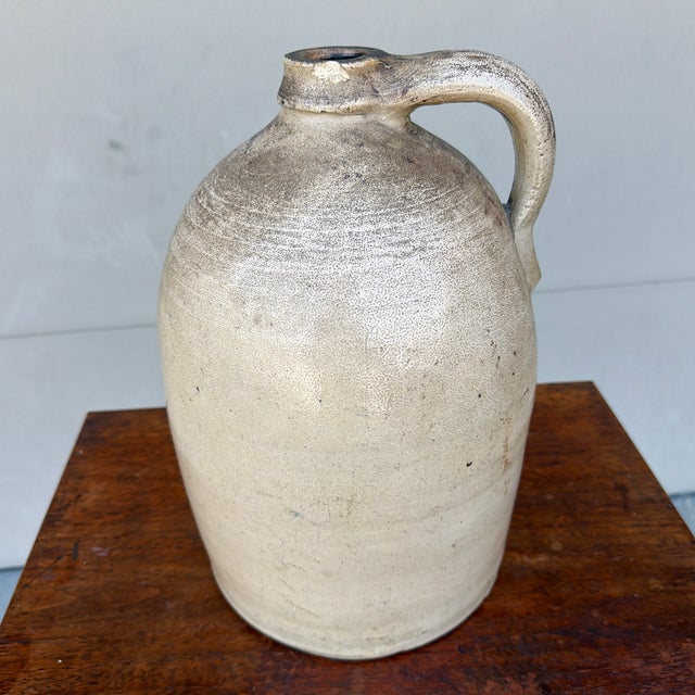Farmhouse Antique Salt Glazed Stoneware Two Gallon Jug, E. Farrington, Elmira, New York, Circa 1860s For Sale - Image 3 of 11