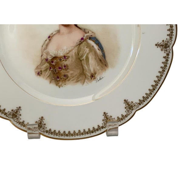 Late 19th Century 19thC Sèvres Marked Portrait Plate Duchess De Bourgogne Signed Debrie Made in France c.1890-1910 For Sale - Image 5 of 8
