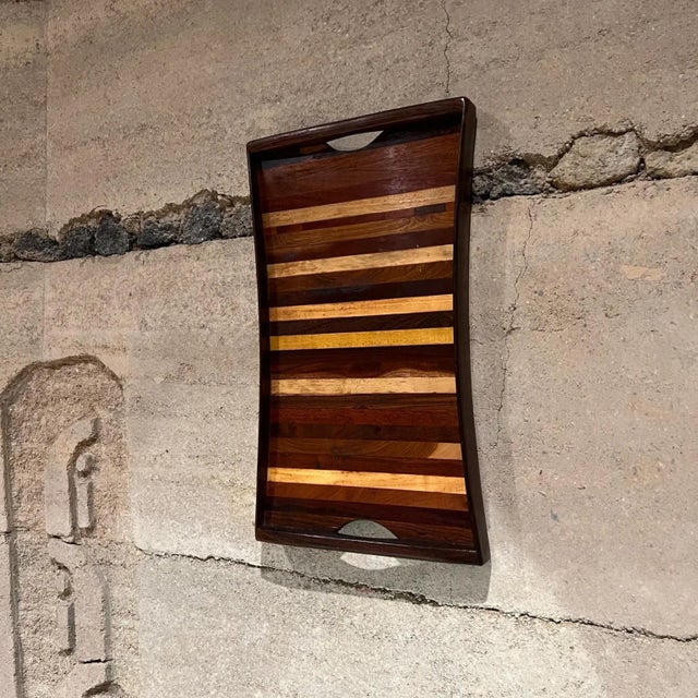 Wood Don S. Shoemaker Service Tray, Exotic Woods, Señal, Mexico, 1970s For Sale - Image 7 of 15