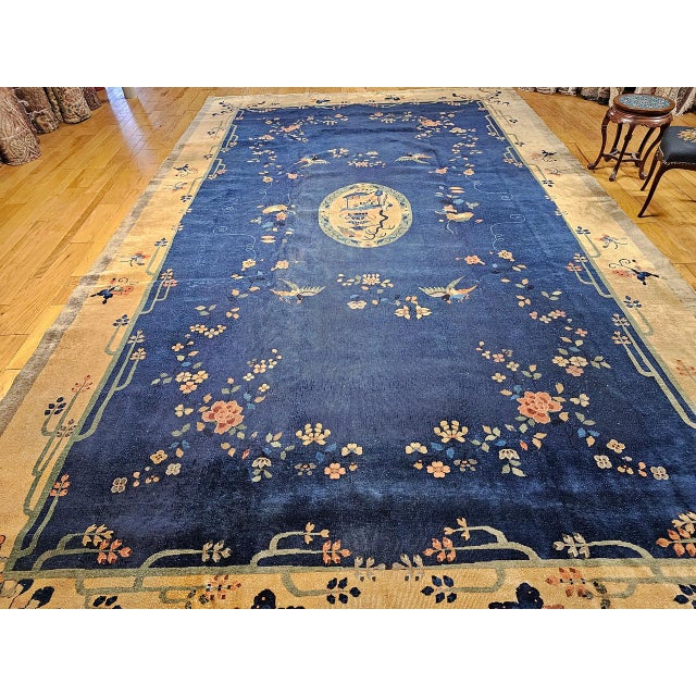 Vintage Chinese Art Deco Oversize Rug, Wool Pile, Pagoda Design, 12' X 20' For Sale In Chicago - Image 6 of 16