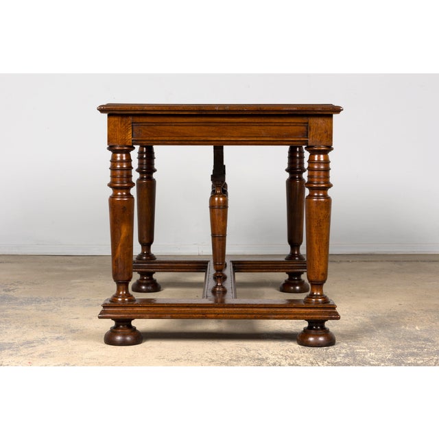 Late 19th Century French Henri II Revival Walnut Library Table For Sale - Image 13 of 18