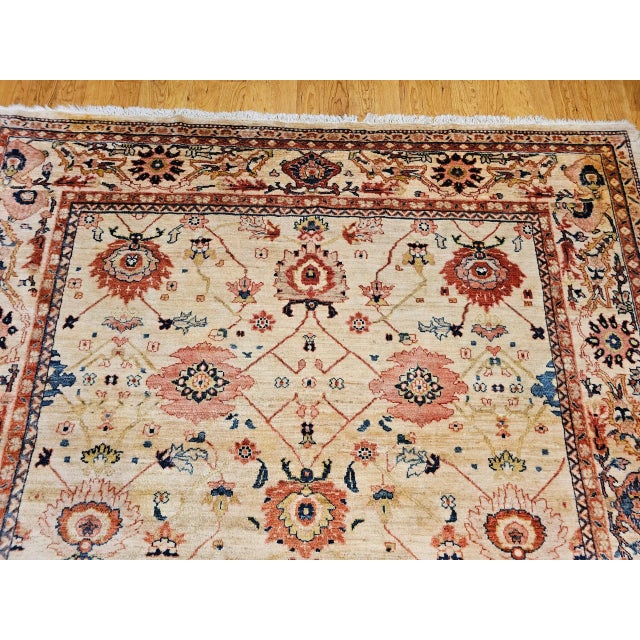 Vintage Persian Mahal Sultanabad Rug, Hand-Knotted, Allover Geometric Pattern For Sale In Chicago - Image 6 of 12