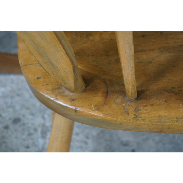 Antique Early American Country Farmhouse Oak & Maple Spindle Back Rocking Chair For Sale - Image 15 of 18