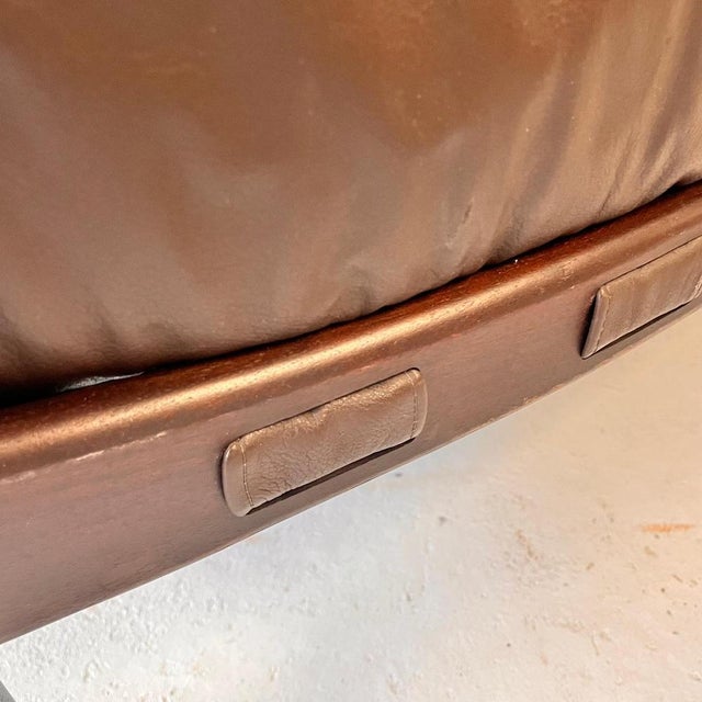 A beautiful leather sofa from the 1970s. Made in Sweden by Coja. Designed by Sven Ellekaer. Original condition...