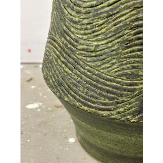 Mid 20th Century 1980s Lee Rosen Mid-Century Ceramic Green Glaze Table Lamp For Sale - Image 5 of 12