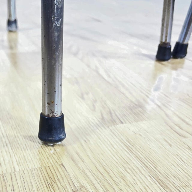 Industrial Stools in Tubular Steel and Plywood Seat, 1960s, Set of 2 For Sale - Image 9 of 18
