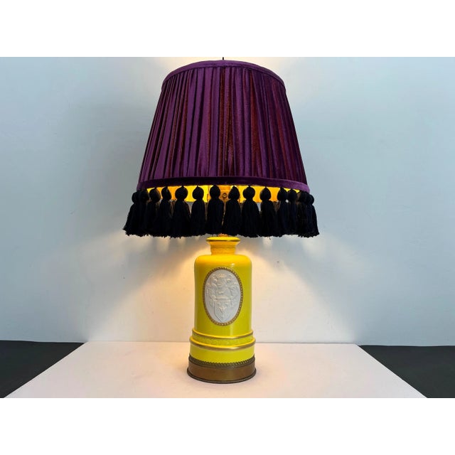 Classical Roman 1940s Coat of Arms Lamp & Shade For Sale - Image 3 of 17