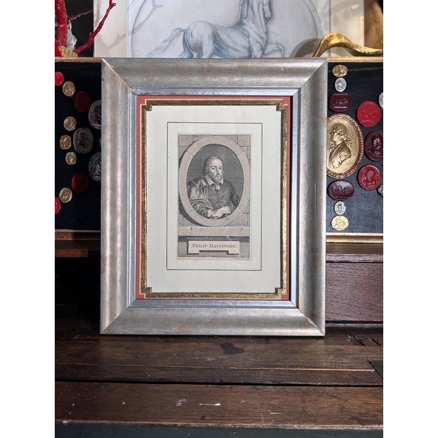 17th Century Engraving Displayed in Fine Mated, Gilt and Painted Frame For Sale In Palm Springs - Image 6 of 12