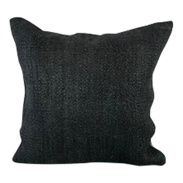 20 x 20 Hemp Pillow Turkish Cushion Natural Grayish Black Pillow Cushion Cover For Sale