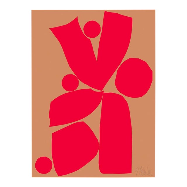 Tulip in Red and Caramel Fine Art Print 39" X 55" by Liz Roache For Sale