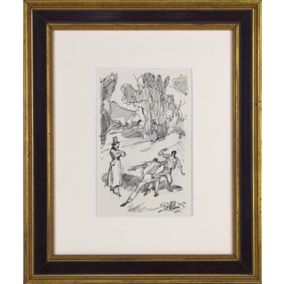 Vintage RussianPen & Ink Illustration Drawing of Fencing by Anatoly Itkin for "Dangerous Liasons" For Sale